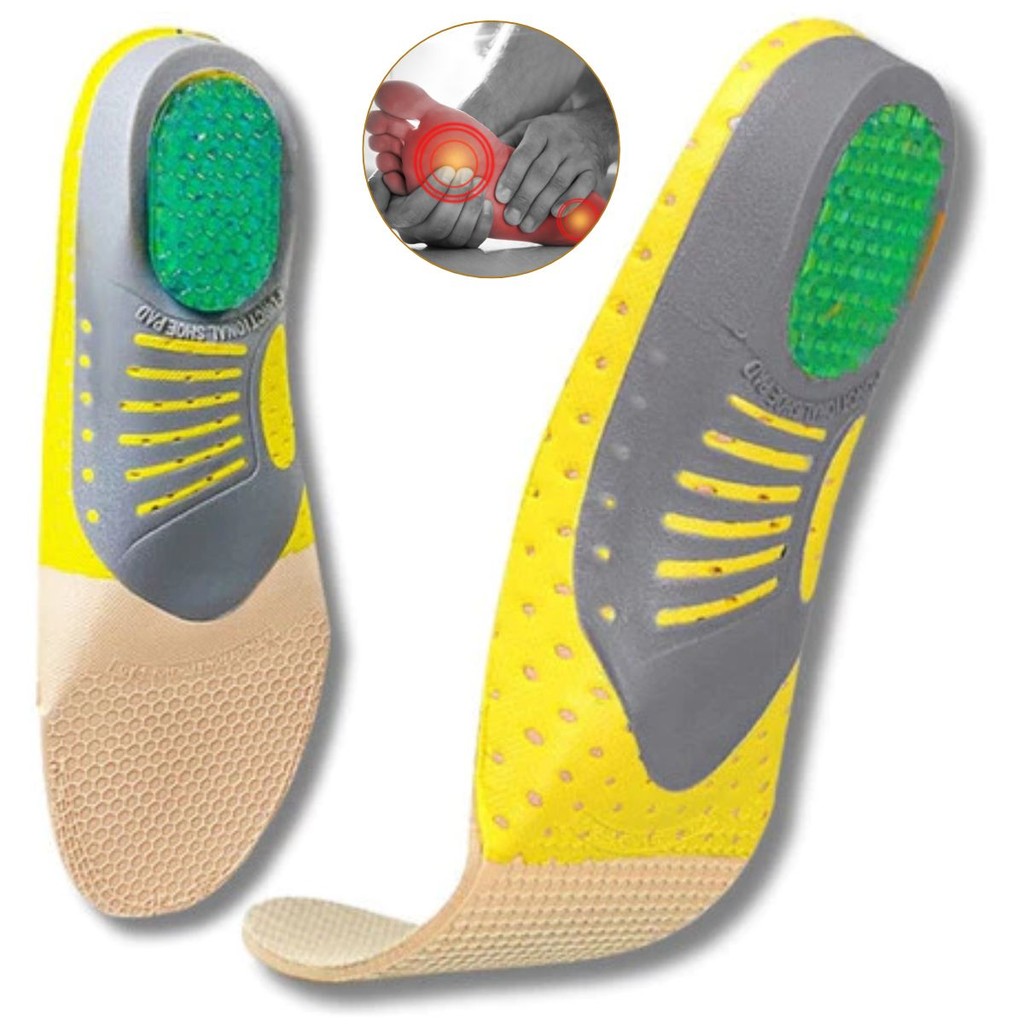 1 Par Palmilha Ortopédica Fascite Esporão Pé Chato Gel Esportiva