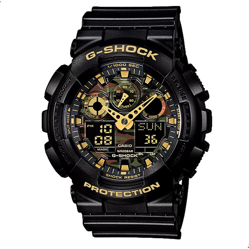 Relógio Masculino Casio G-Shock Camuflado Prova D'Água Original Pronta Entrega 20ATM GA-100CF-1A9DR