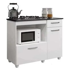 Balcao Para Cooktop Violeta 5 Bocas Branco - Kaiki Moveis