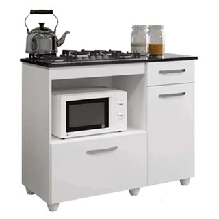 Balcao Para Cooktop Violeta 5 Bocas Branco - Kaiki Moveis em Oferta na Shopee