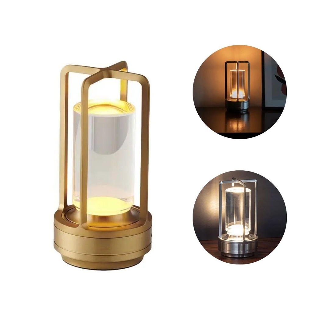 Luminária Led Mesa Abajur Recarregável Usb Alumínio Luxo Premium