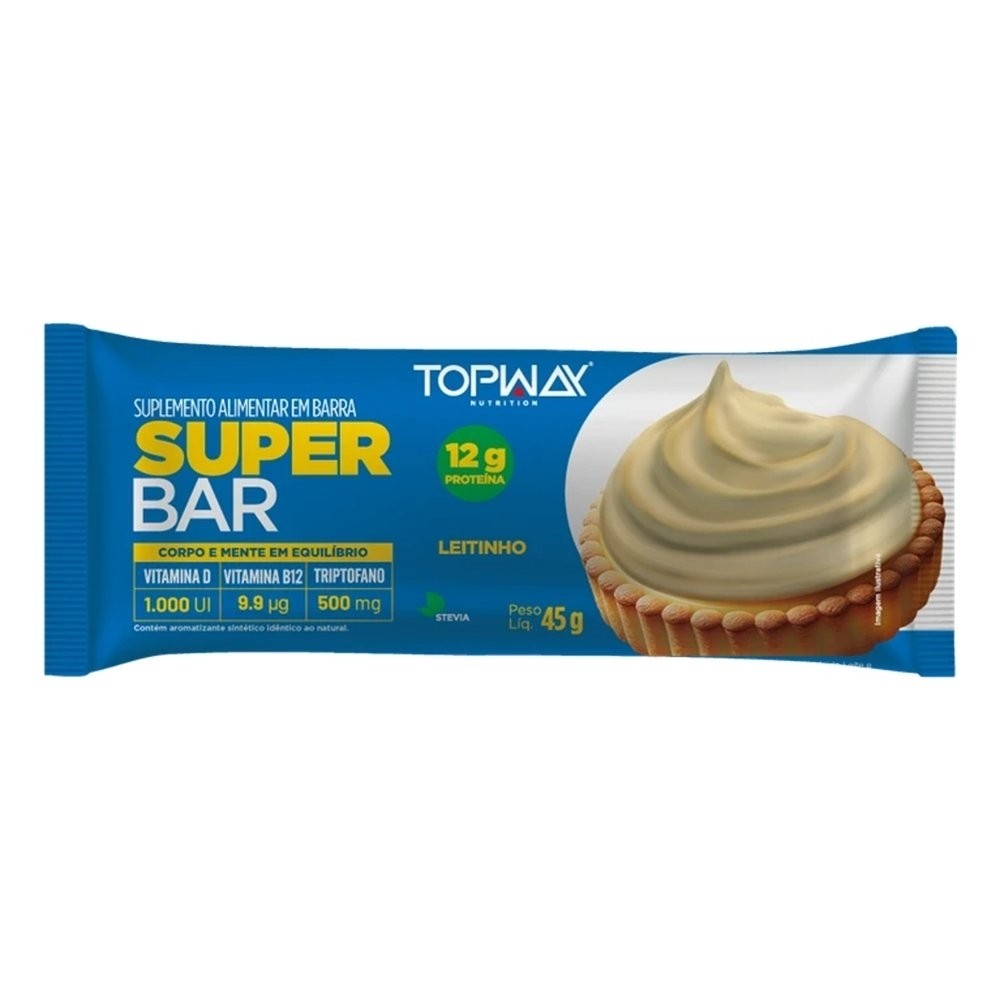 Barra de Proteína Topway Leitinho 45g - Embalagem com 12 Unidades - Food & Beverages
