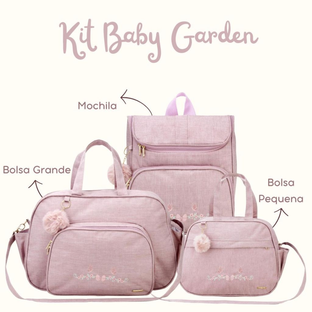 Kit Maternidade 4 Peças Bolsa Frasqueira Trocador e Mochila Menino Menina
