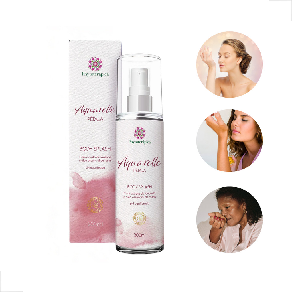 Body Splash Aquarelle Pétala Perfume Corporal Lançamento Phytoterápica 200ml Toque Marcante e Perfumado ao Longo do Dia