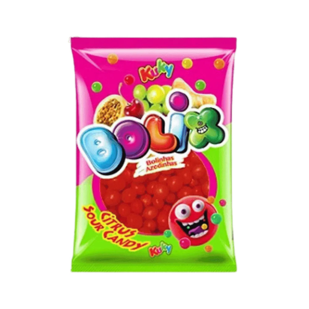Bala Bolix Goma Azedinha Morango 500g Kuky - Doce