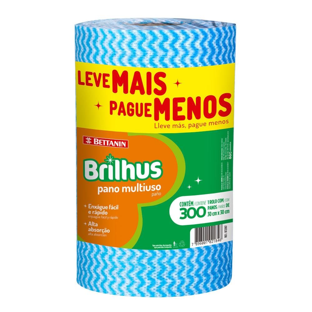 Pano Multiuso em Rolo Azul 300 Unid. Brilhus Bettanin em Oferta na Shopee