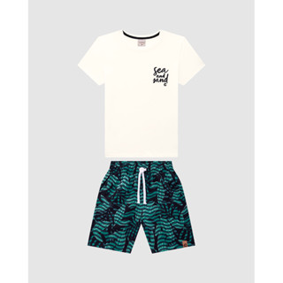 Conjunto Menino Camiseta Sea And Sand Em Algodão - Carinhoso em Oferta na Shopee