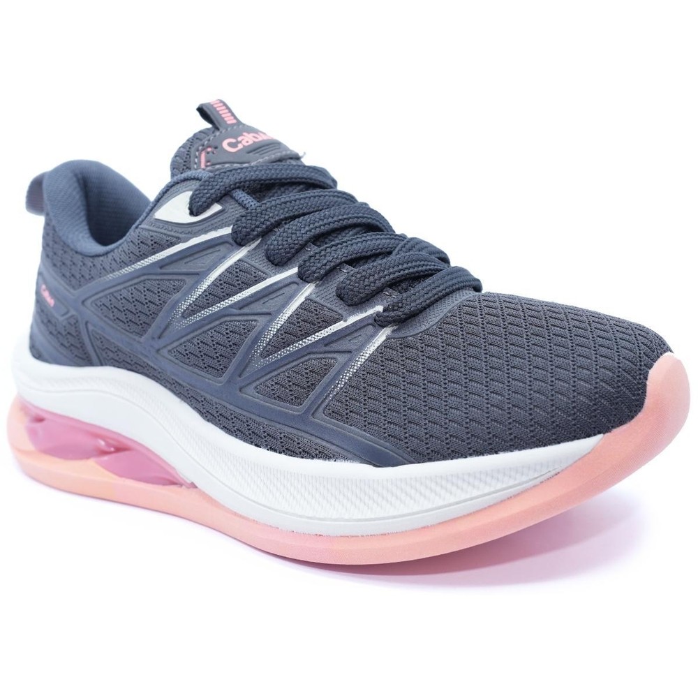 Tênis Caban Flow Gel Feminino - Grafite e Coral em Oferta na Shopee