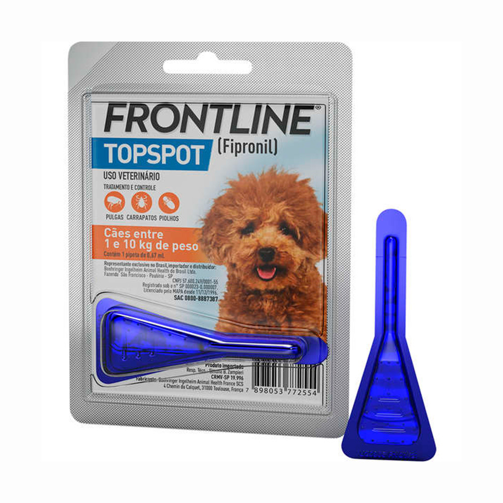 Antipulgas e Carrapatos Frontline Topspot Cães de 1 a 10kg 1 Pipeta