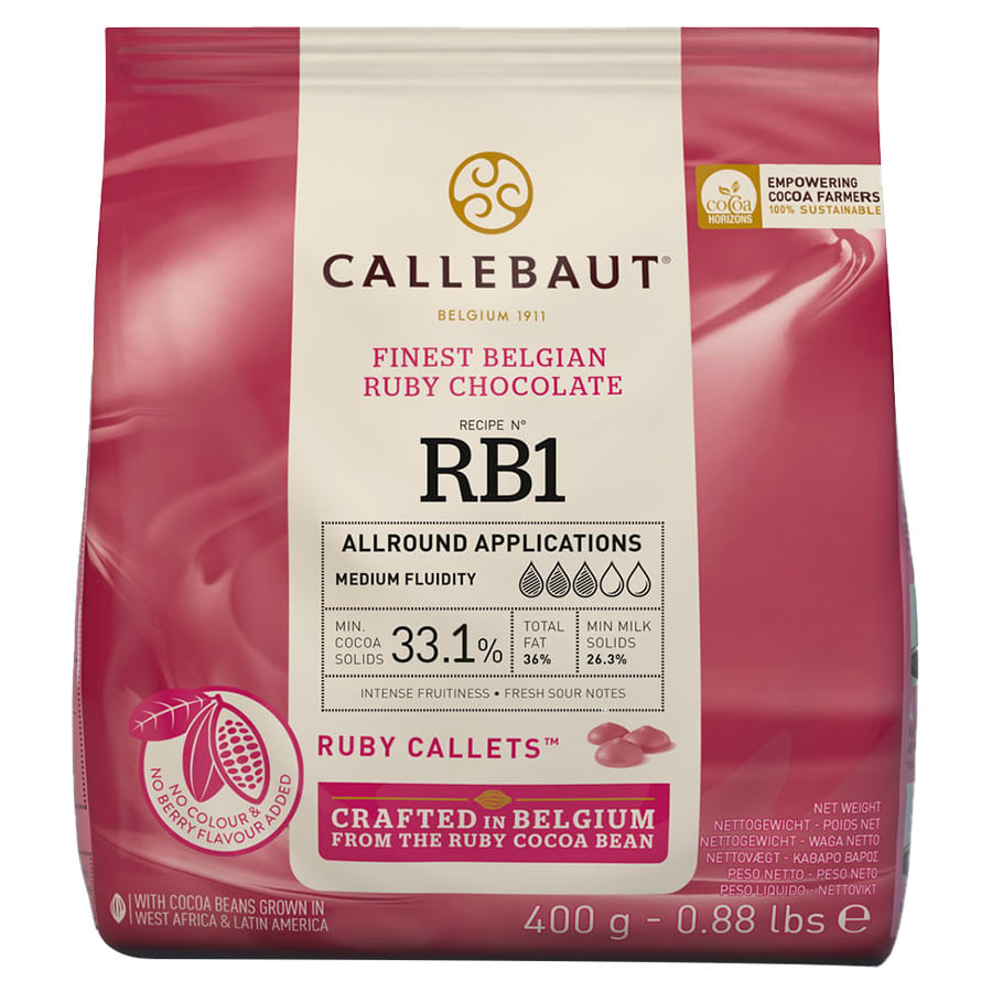 Chocolate Ruby Gotas 33,1% Cacau 400g Callebaut