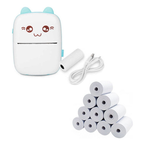 Mini Impressora Térmica Gatinho Bluetooth + 10 Bobinas Lisa em Oferta na Shopee