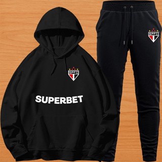 Conjunto Moletom Unissex Adulto Blusa de Frio Canguru e Calça Personalizada Estampa TIMES BRASILEIRO SP em Oferta na Shopee