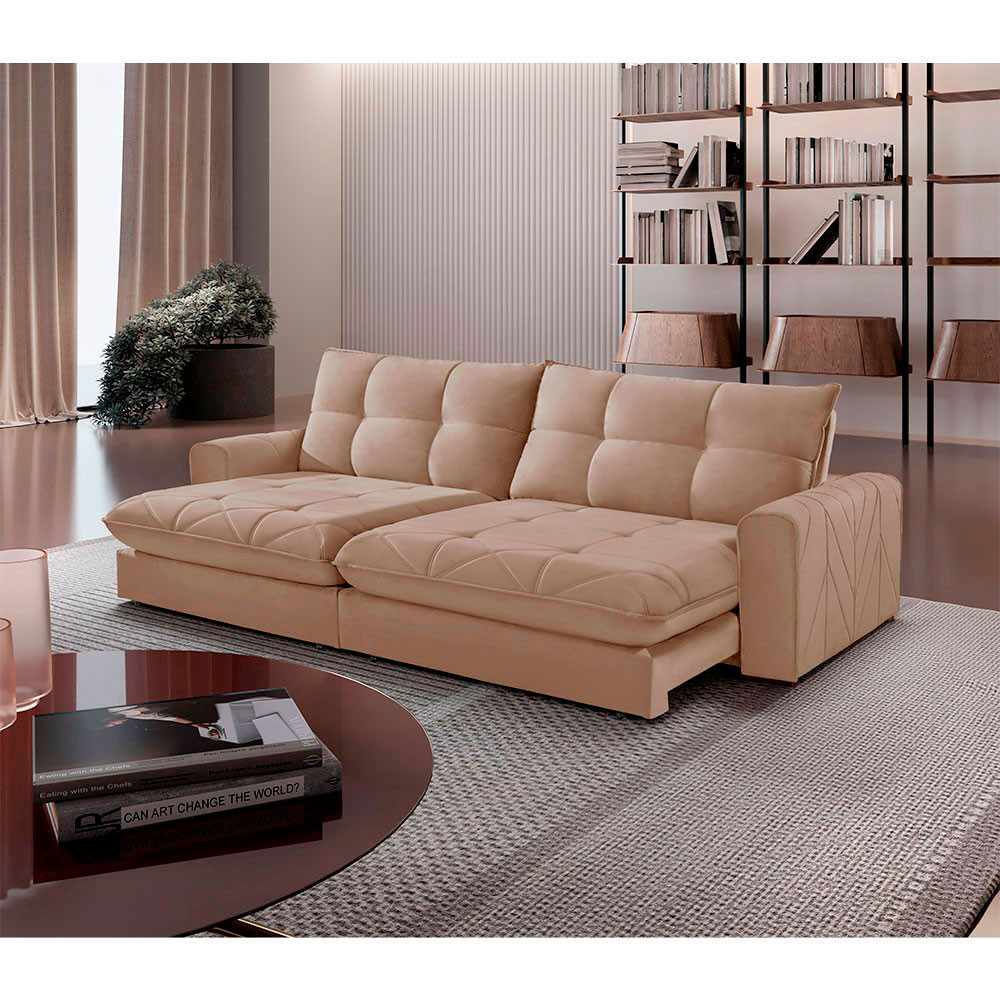 Sofá Firenze Linho 02 Módulos de 120cm B25cm Meu Sofá Online