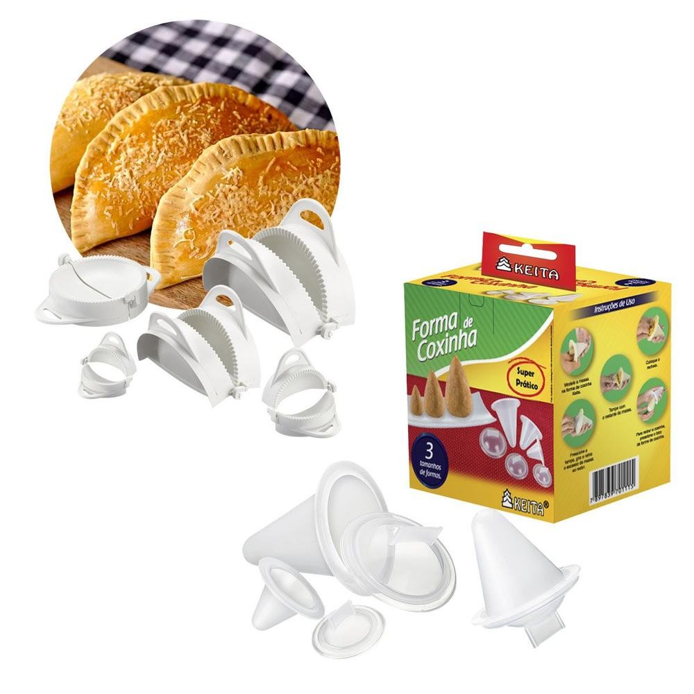 Kit Formas De Coxinha 3 Tamanhos P M G e Formas Molde De Pastel Risoles E Salgados 5 Tamanhos - NEW em Oferta na Shopee