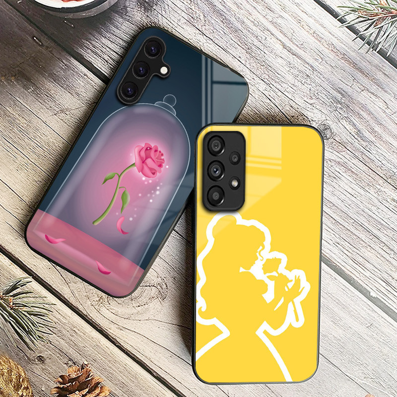 A Bela E Fera 01 Capa De Telefone De Vidro Para Samsung Galaxy A14 A16 A30 A22 A32 A33 A34 A40 A42 A55 4G A52 A53 A54 A7