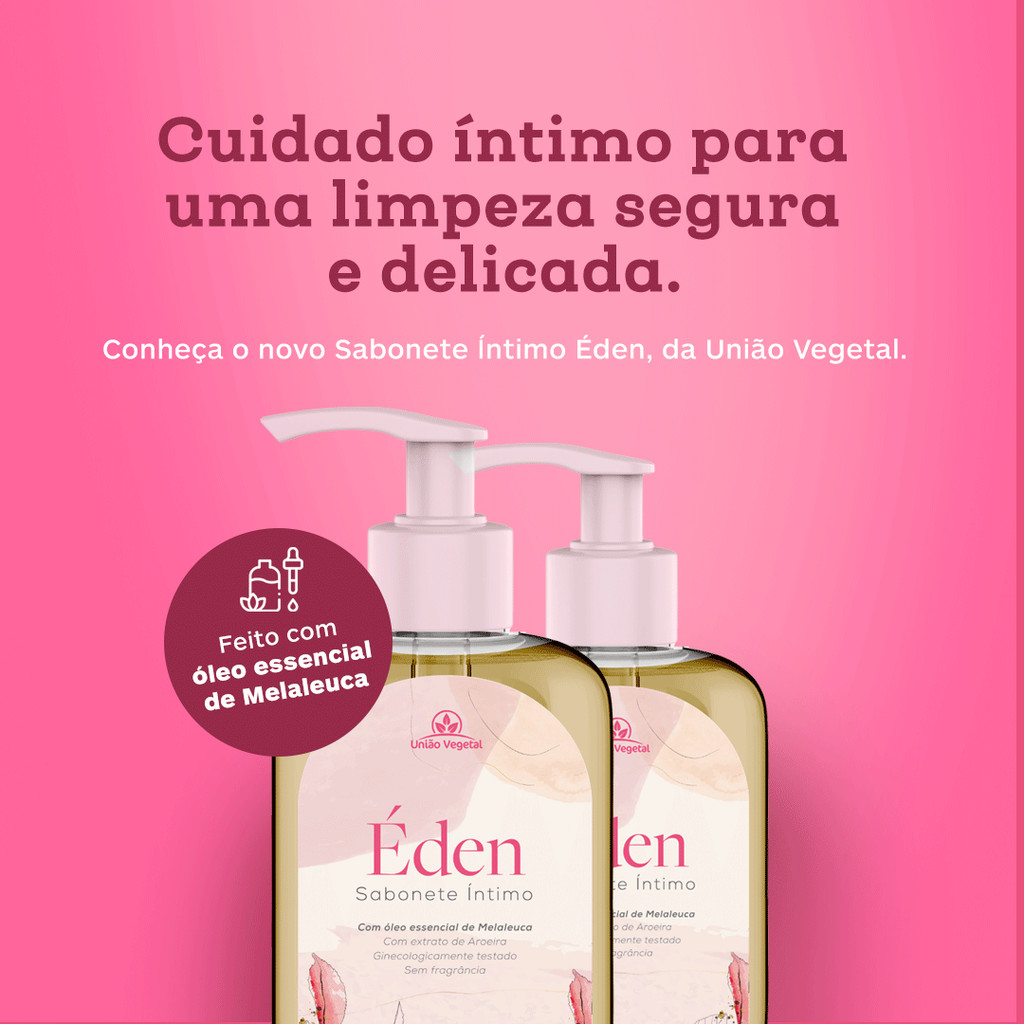 Sabonete Íntimo Natural Éden com Ação Antisséptica e Calmante com Óleo Essencial de Melaleuca