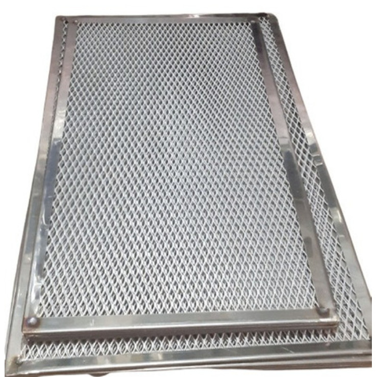 Tela Retangular De Assar Pizza Metro 20x50 Alum C/Borda Inox
