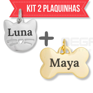 2 Placas de cachorro ou gato em Oferta na Shopee