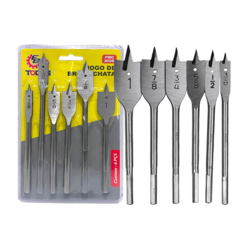 Kit Brocas FBG Tools Furo Madeira Tools Modelo FBG-3106