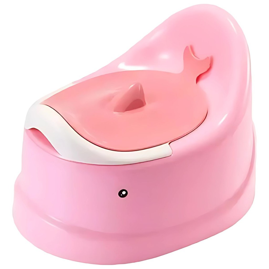 Troninho Infantil Penico de Desfralde Baleia Rosa com Tampa - Castela