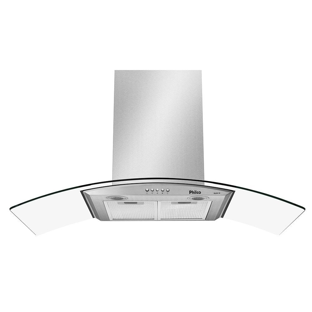 Coifa de Parede 90cm Philco, Glass, 3 Velocidades, Inox