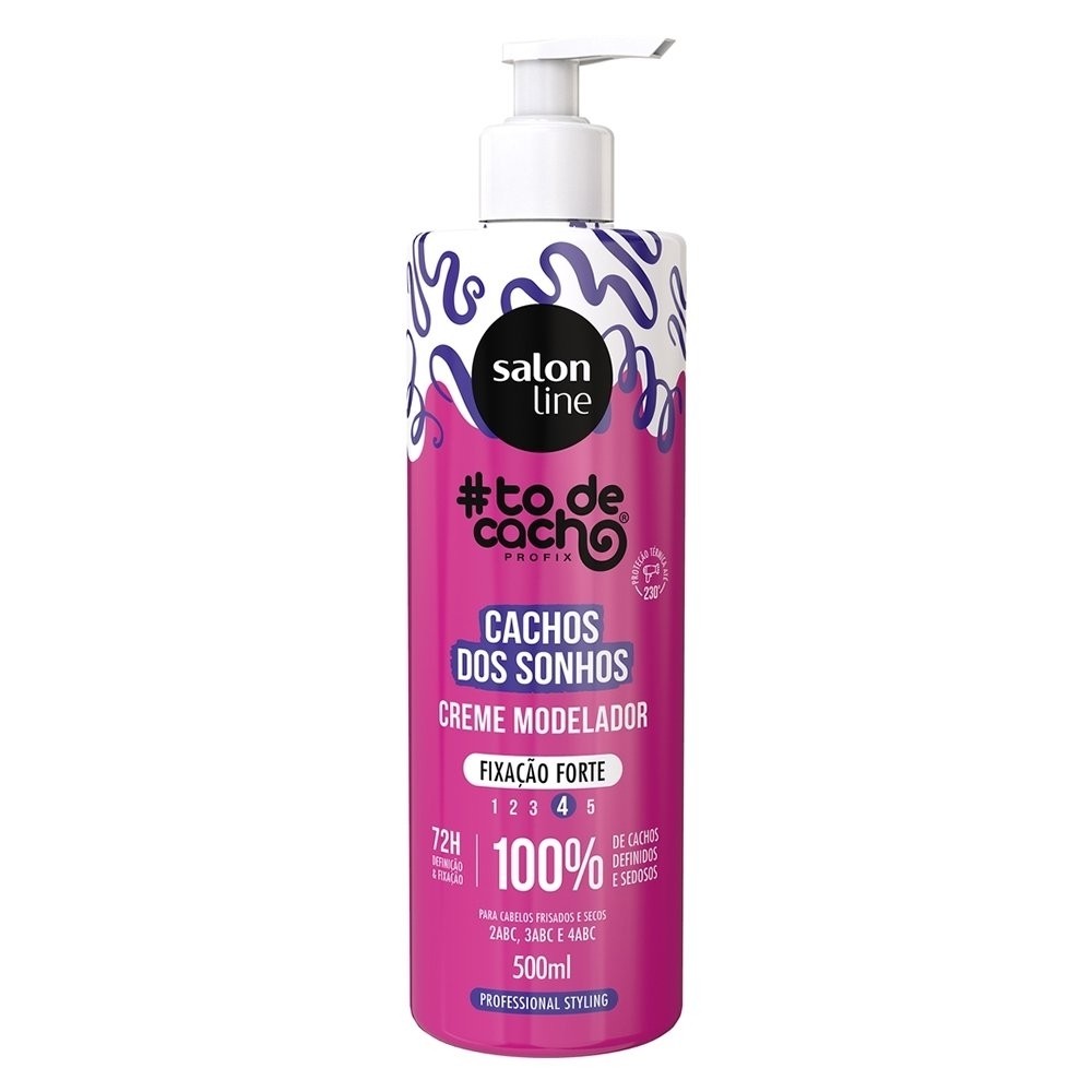 Creme Modelador Salon Line Cachos dos Sonhos Fixação Forte 500ml em Oferta na Shopee