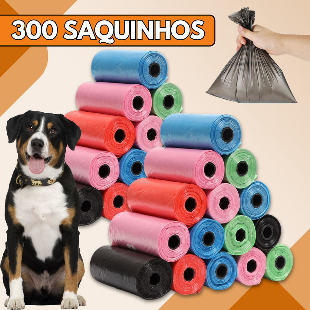 Refil Saco Cata Caca 20 Rolinhos (300 Saquinhos) Para Pet Higiênico Biodegradável