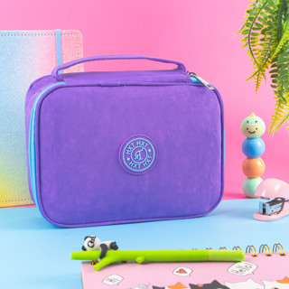 Estojo Organizador Escolar Grande Jumbo Masculino Feminino Box Liso Com Divisórias Elásticos em Oferta na Shopee