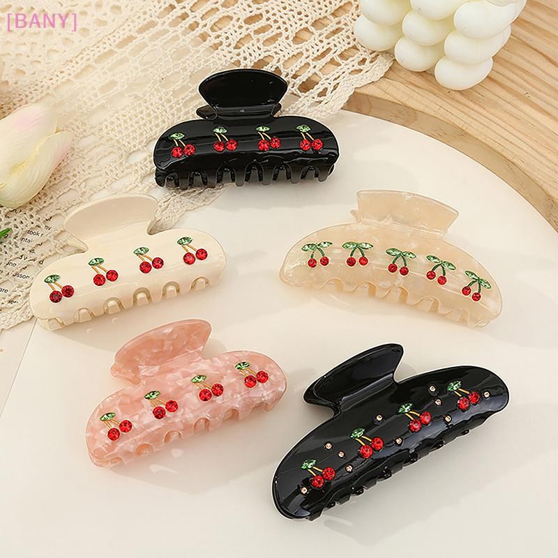 [BANY] 1 Peça Moda 7cm Fruta Cereja Cristal Garra De Cabelo Para Mulheres Coreano Elegante Acetato Clipe Popular Captura