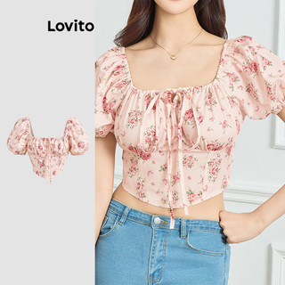 Lovito Blusa Floral Elegante de Renda para Mulheres L112ED340 em Oferta na Shopee