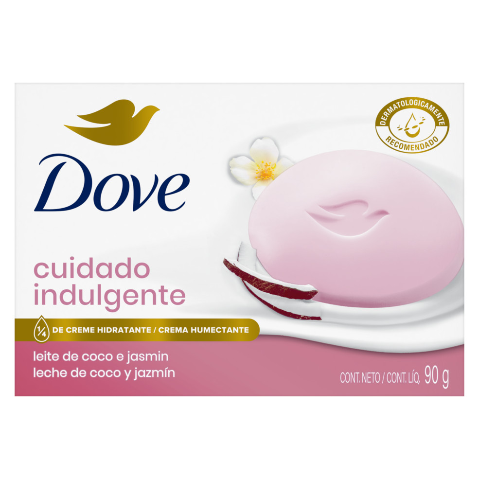 Kit C/ 2 Dove sabao em barra leite de coco e petalas de jasmin delicious care de 90 g