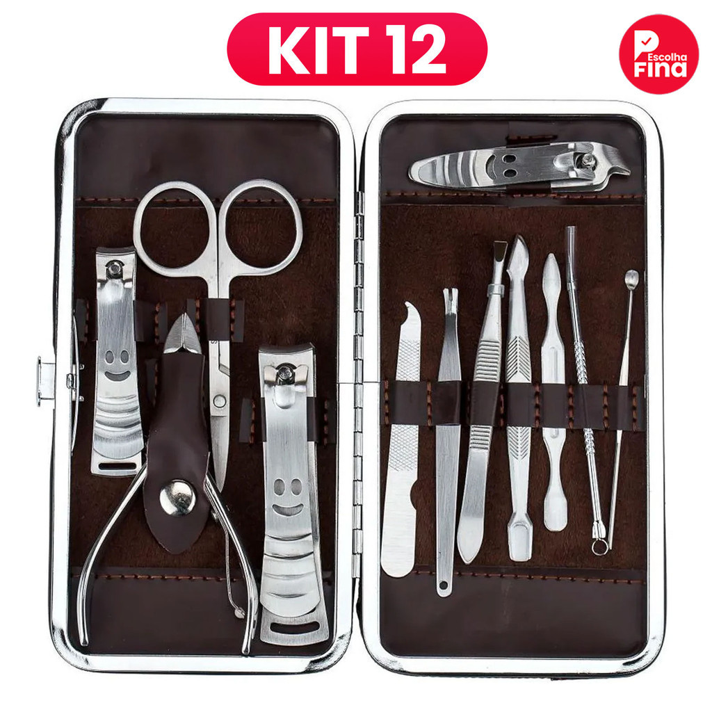 Kit de Manicure Compacto com Cortador de Unhas, Pinça e Tesoura em Oferta na Shopee