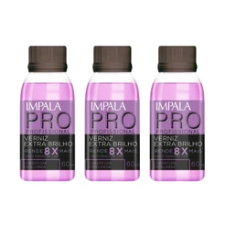 Kit 3 Esmalte Impala Base Extra Brilho Profissional 60ml