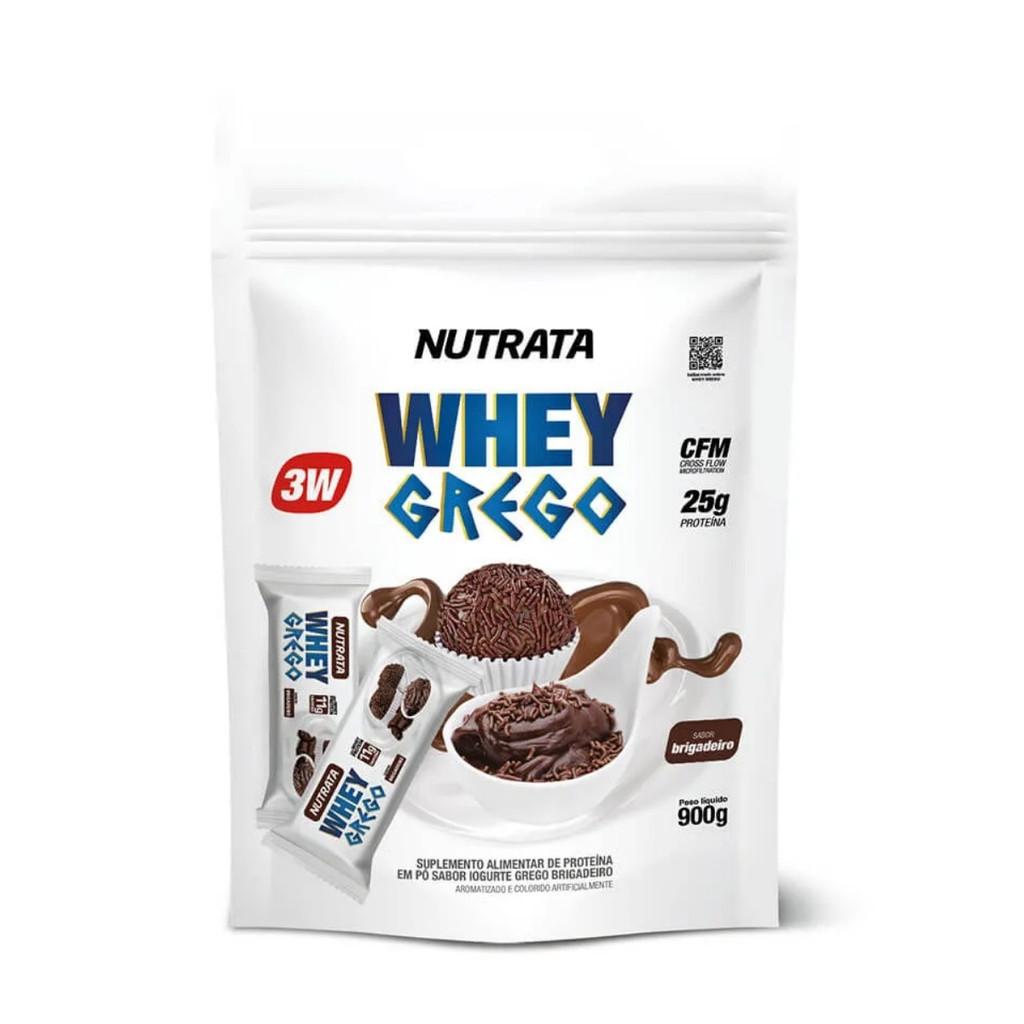 Whey Protein Grego Refil 900g Nutrata Brigadeiro em Oferta na Shopee