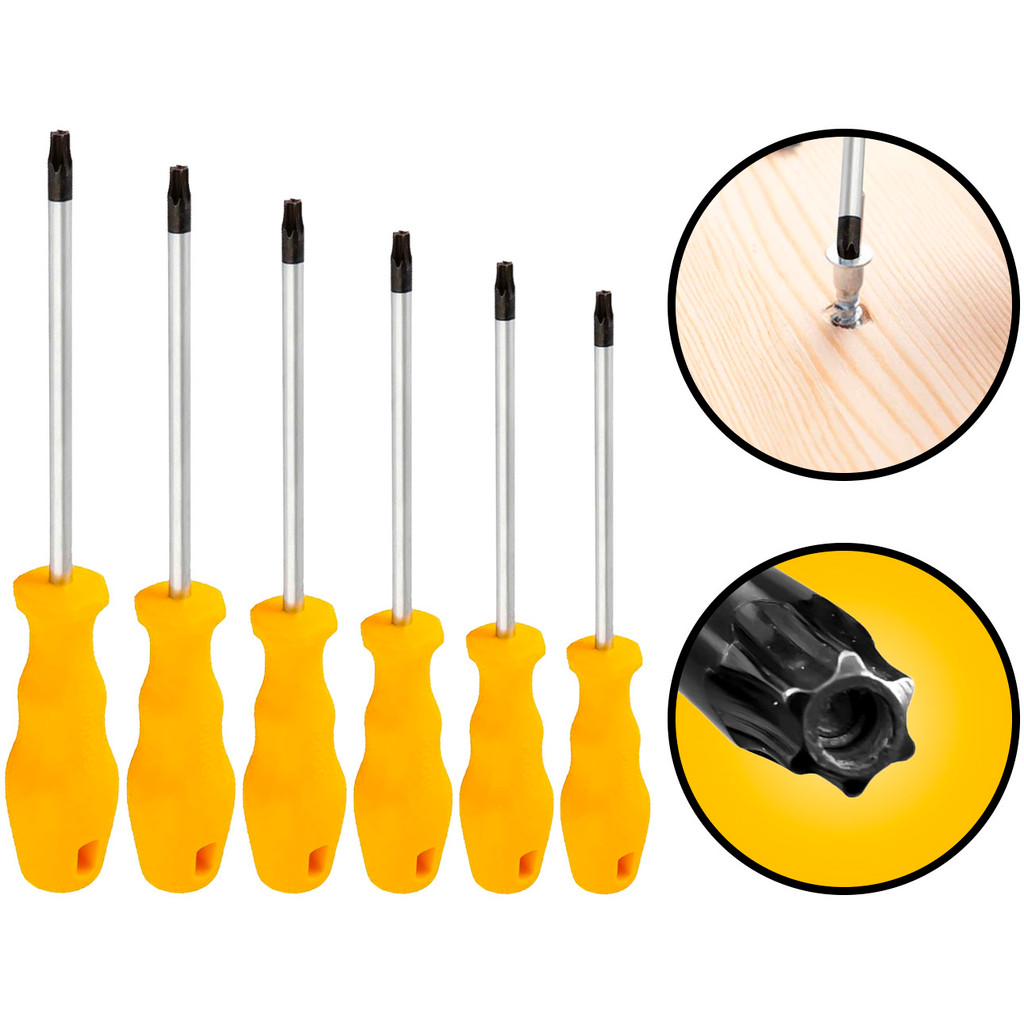 Jogo De Chaves Torx Hexalobular Aço Cromo Vanádio Cabo Reto T10 A T40 Ponta Magnetizada 6 Peças Vonder em Oferta na Shopee