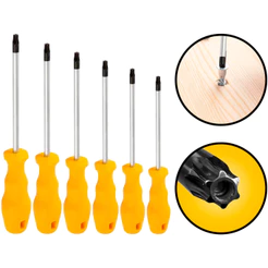 Jogo De Chaves Torx Hexalobular Aço Cromo Vanádio Cabo Reto T10 A T40 Ponta Magnetizada 6 Peças Vonder