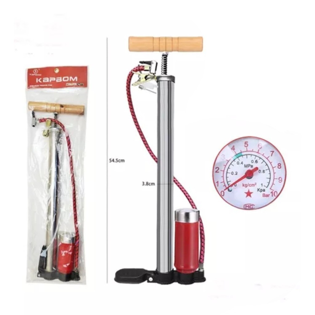 Bomba De Ar Manual Com Medidor 150 Psi Pneu Moto Bike Carro em Oferta na Shopee