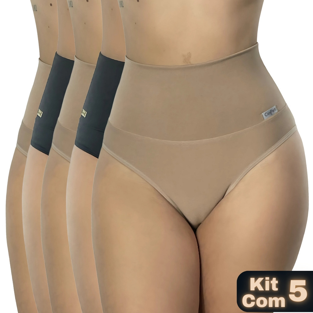 kit 5 Cintas Suplex Alta Compressão Cós Duplo Pós-Parto Gestante Não Enrola em Oferta na Shopee