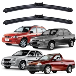 Conjunto Palhetas Limpador Para-brisa Chevrolet Corsa Sedan, Montana, Pickup 1994-2003, 18"/18", Silicone Cinoy