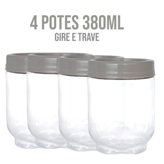 Kit 4 Pote Organizador Gire e Trave Porta Tempero Empilhável em Oferta na Shopee