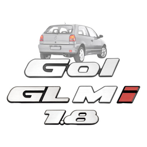 Kit Emblema Gol Gl 1.8 Mi P/ Gol Bola G2 97 98 99 5 Pc Trase
