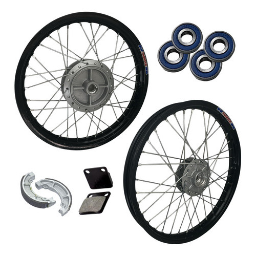 Par Roda Aro Ferro Cg Titan Fan 150 Disco Pastilha+rola+lona