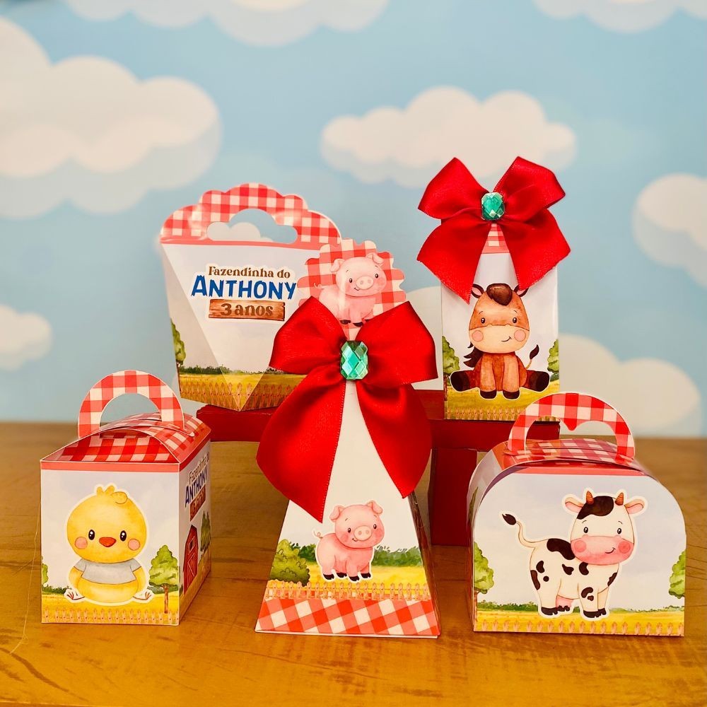 Kit Festa FAZENDINHA MENINO VERMELHA Personalizados | Lembrancinhas | Festa infantil | Aniversário