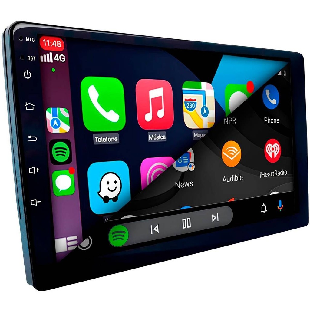 Central Multimidia 9pol QLed QuadCore 4GB 64GB Android Auto Carplay Espelhamento