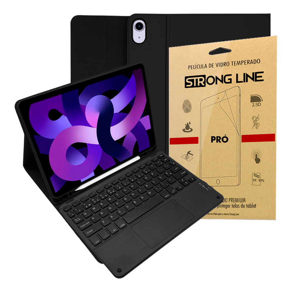 Capa Para iPad Air 5 2022 10.9 Teclado E Touchpad + Pelicula