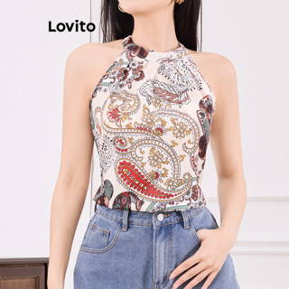 Lovito Boho Tribal Print Padrão Regata para Mulheres L121MD038 em Oferta na Shopee