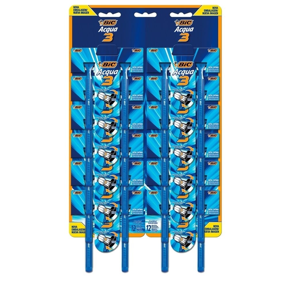 Aparelho Bic Aqua 3 - 12 Embalagens com 2 Unidades - Beauty
