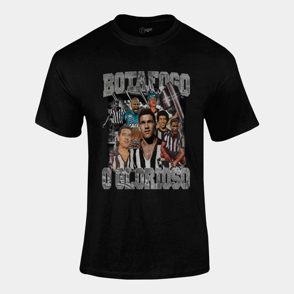Camiseta Algodão Unissex - Botafogo time futebol glorioso classico - Graphic Tee Tshirt Casual Versátil Alta Qualidade