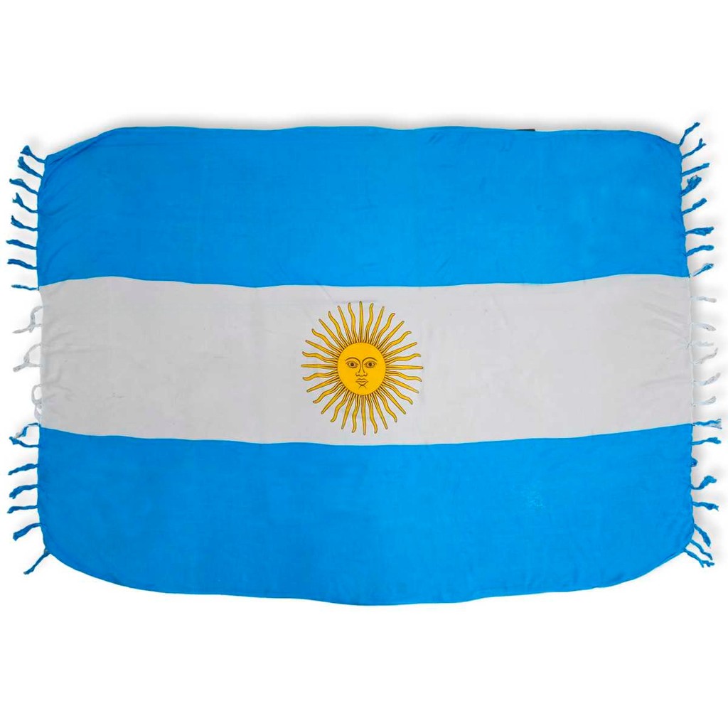 Canga de Praia Retangular Viscose Estampa Bandeira Argentina