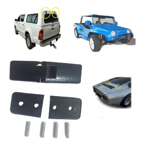 Par 2 Dobradiças Externas Tampa Capô Motor Puma Buggy Preta